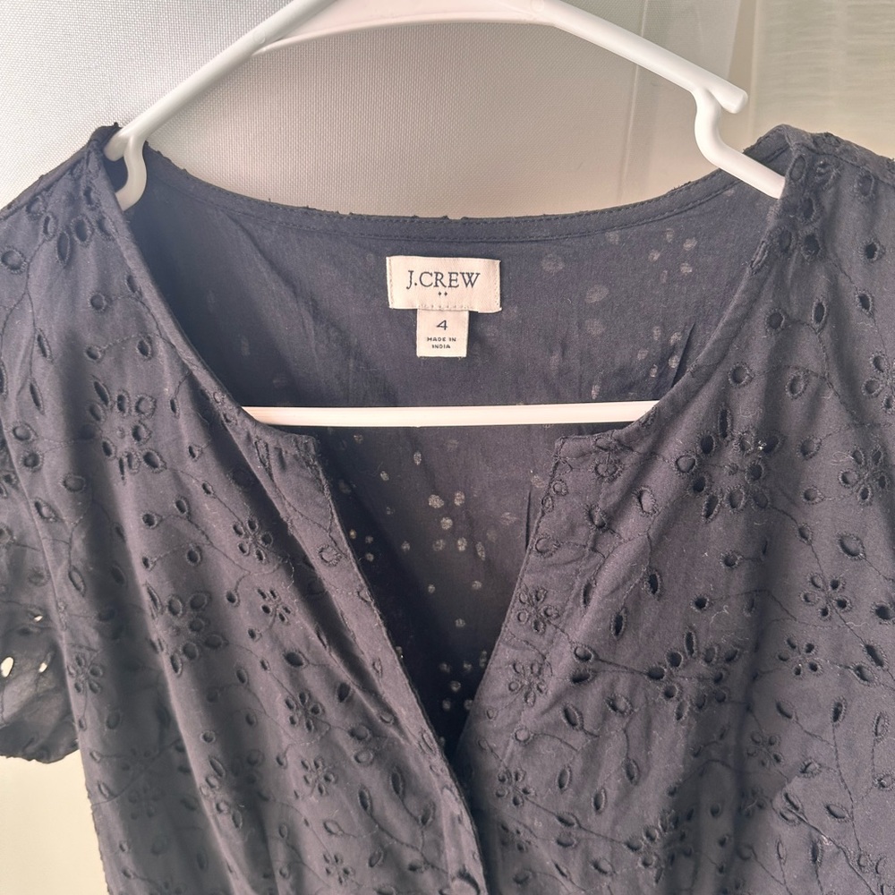 J.Crew Black Eyelet Dress